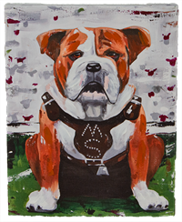 Bulldog Sitting 16" X 20" Painting