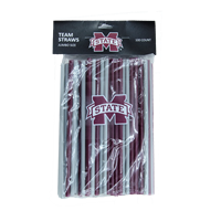 Gameday Greats Maroon and Grey Tailgate Straws
