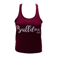 Bella Bulldogs Cursive Racerback Tank