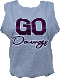 Boxercraft Go Dawgs Script Knotted Womens Tank Top