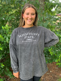 Chicka-D Mississippi State Arch Established 1878 Wash Long Sleeve Tee