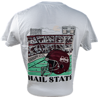 Comfort Colors Hail State Football Stadium & Helmet Tee