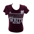 Adidas Maroon White Interlocking Ms Hail State Short Sleeve Tee