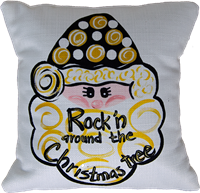 Santa Claus Rock'n Around The Christmas Tree 12x12 Home Pillow