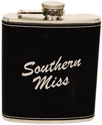 7 oz Timeless Etchings Southern Miss Faux Leather Flask