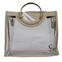 Capri Designs Tan and Clear Classic Ring Tote
