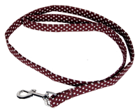 Maroon and White Polka Dot Leash