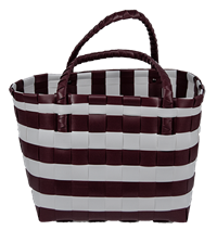 Woven Tote w/ Maroon and White Stripes