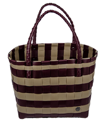 Woven Tote w/ Maroon and Khaki Stripes