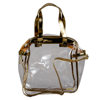 Capri Designs Clear with Gold Trim and Strap Carryall Tote