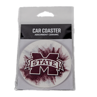 Banner M Maroon Colorsplash Car Coaster