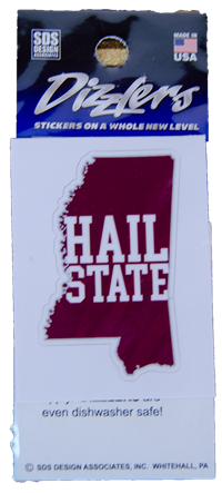 Hail State Mississippi Shape 2" Auto Decal