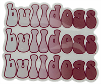 Bulldogs Bulldogs Bulldogs Bubble Text Auto Decal