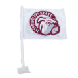 Mississippi State Bulldog White Car Flag