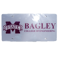 Stockdale Banner M Bagley College Gray Background Car Tag