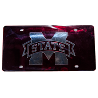 Stockdale Banner M Silver with Maroon Background Tag