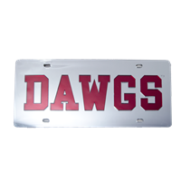 Dawgs Maroon Letters Reflective Tag