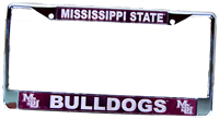 Mississippi State Over Bulldogs Vault Logo Silver Tag Frame