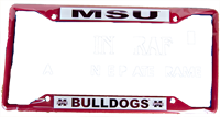 White Background MSU Over Bulldogs Tag Frame