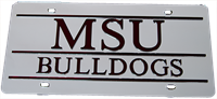 Mirror Background 3 Bar MSU Bulldogs Tag