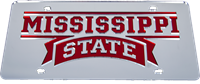 Mississippi State Wordmark Silver Mirror Tag