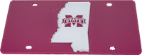 State of MS with Banner M Pink Tag