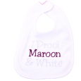 Nfant I Drool Maroon And White Bib