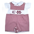 Vive La Fete Infant Boy's 2 Piece Jon Jon Smocked MState Bulldog Face