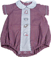 Infant Gingham Boy Bubble with Icons