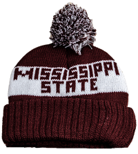 Logofit Infant Mississippi State Stripe Cuffed Pom Pom Beanie