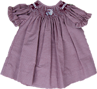 Vive La Fete Infant Banner M Bulldog Face Smocked Gingham Dress