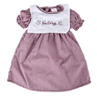Baby Dress Checkered Sailor Collar Bulldogs Script