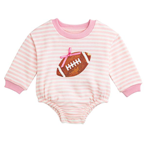 Mudpie Sequin Football Bubble Long Sleeve