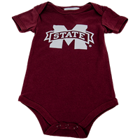 Banner M Short Sleeve Baby Onesie