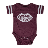 Baby Onesie Tailgates and Touchdowns Short Sleeve