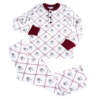 Baby Boy 3 Button Bulldog in Squares Pj Set