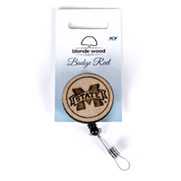 Real Wood Retractable Badge Holder