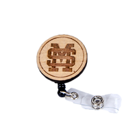 Baseball Logo Wooden Badge Reel