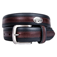 Zeppro Black Leather Belt With Small Banner M Conchos