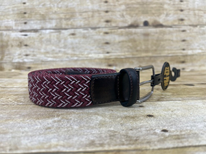 Zeppelin Braided Stretch Belt with Leather Tip