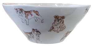 Realistic Bulldog Pattern Melamine Bowl
