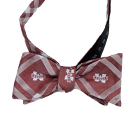 Eagles wings Banner M Over Plaid Bow tie