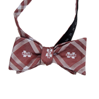 Eagles Wings Banner M Over Plaid Bow Tie