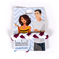Pomchies Maroon and White Braided Bracelet