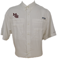 Columbia Buttondown Shortsleeve Tamiami MSU Vault Maroon Logo