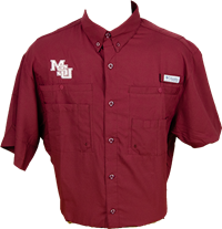 Columbia Buttondown Shortsleeve Tamiami MSU Vault White Logo