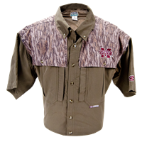 Drake Wingshooter Banner M Mossy Oak 2 Tone Short Sleeve Button Down
