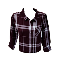 Ug Apparel Boyfriend Plaid Long Sleeve Button Down