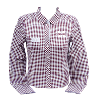 Cutter and Buck League Gingham Plaid Long Sleeve Button Down