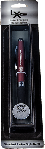 LXG Mississippi State Laser Engraved Ballpoint Pen & Touch Screen Stylus